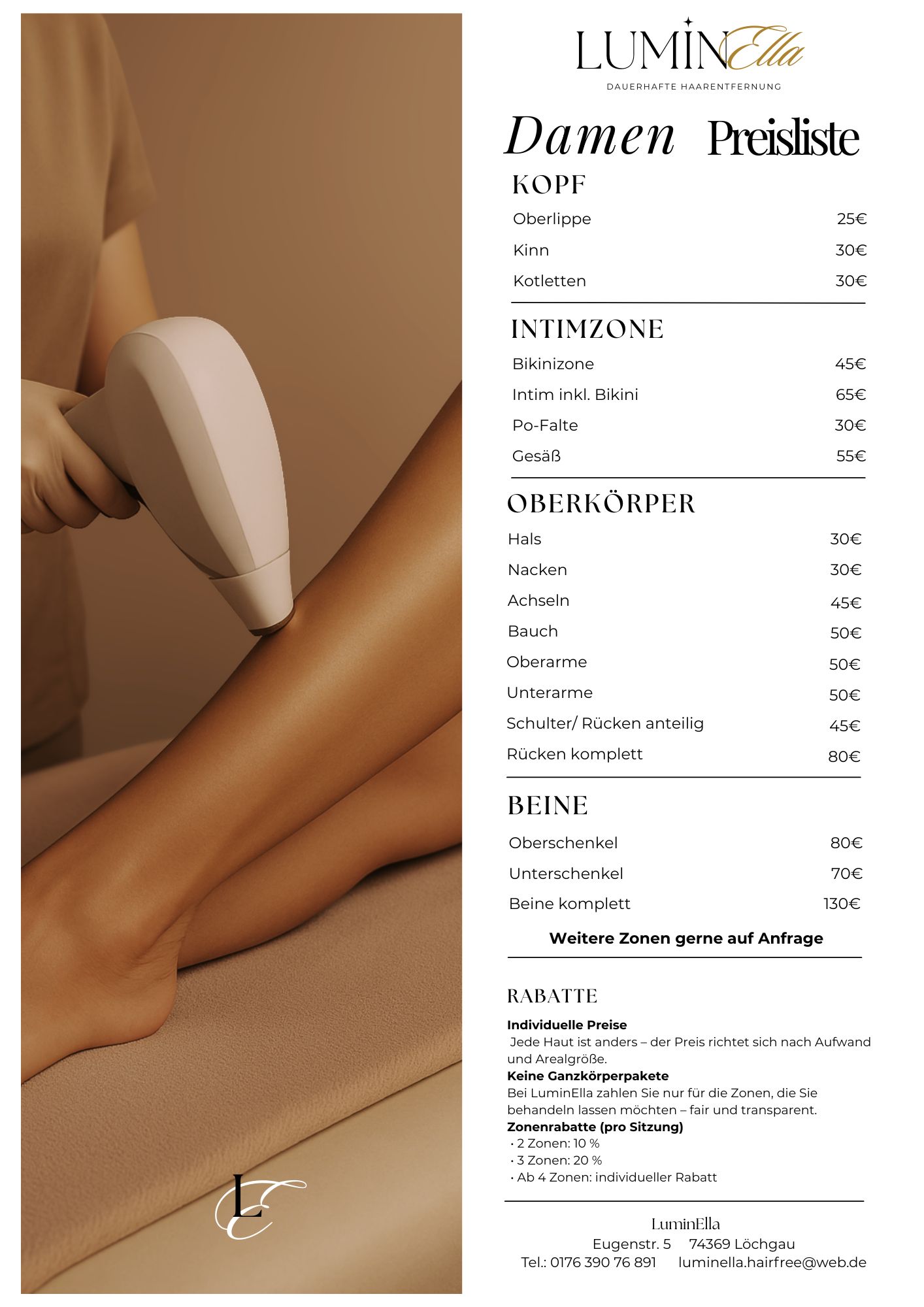 Preisliste Damen LuminElla